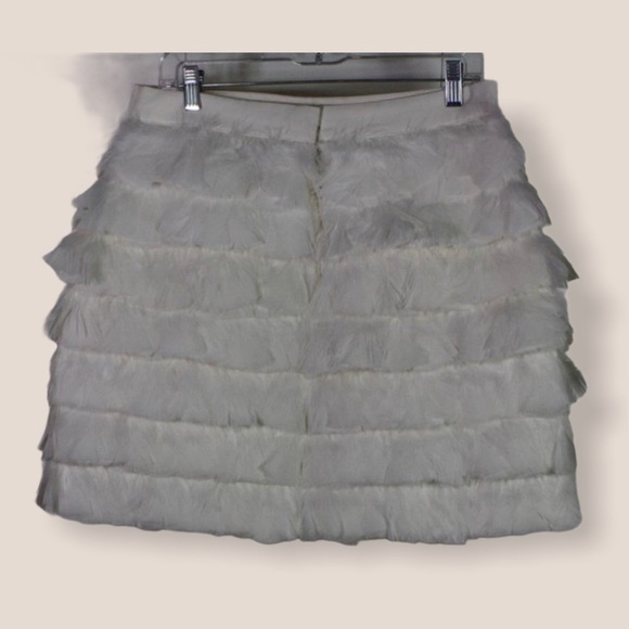 NWT Designer Women’s Club Monoco White Feather Ruffle Skirt Original $119 - Picture 10 of 16